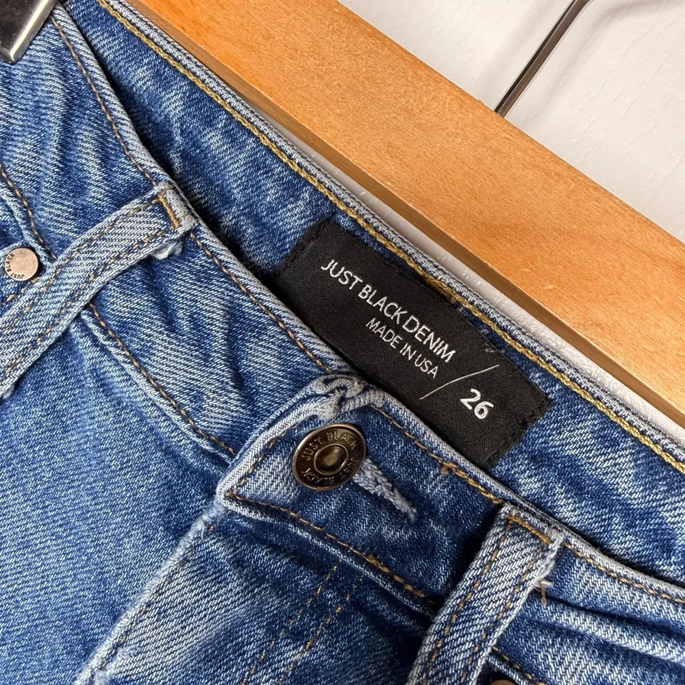 Just Black Straight Leg Blue Jeans with Distressed Knees, 26 - Picture 4 of 11
